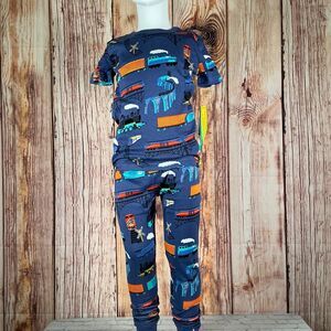 Fish Stix train and railroad crossing pajamas size 6